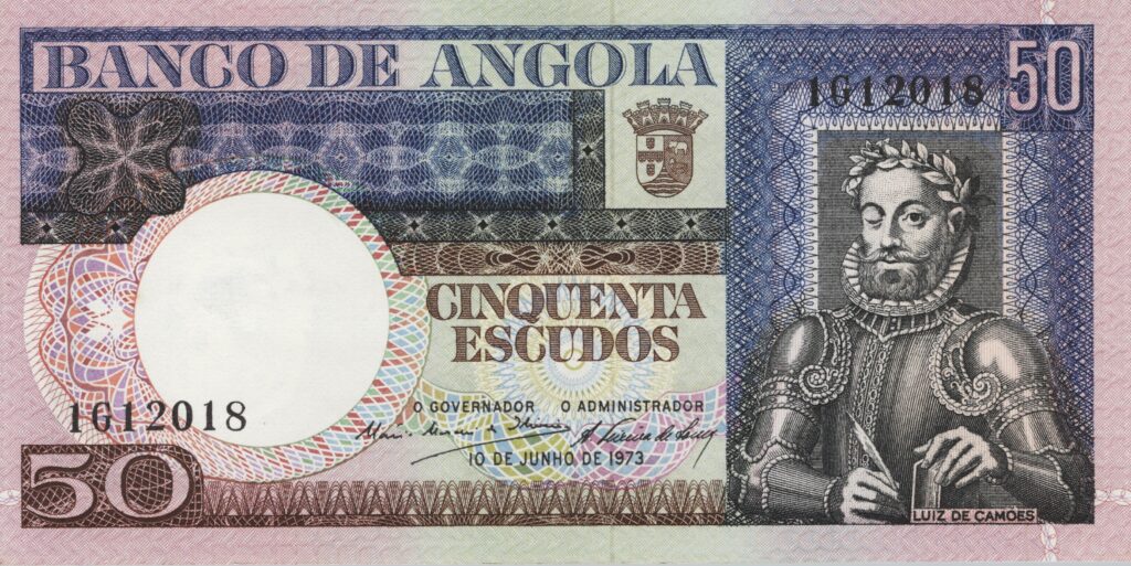 ANGOLA billet colonie portugaise de 50 Escudos 10-06-1973, Luis de Camões