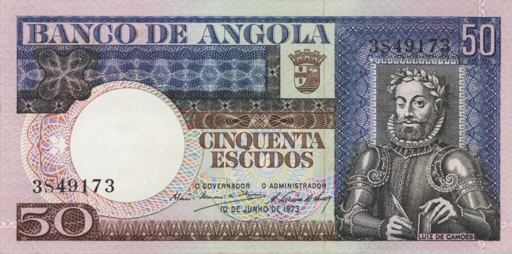 ANGOLA billet colonie portugaise de 50 Escudos 10-06-1973, Luis de Camões