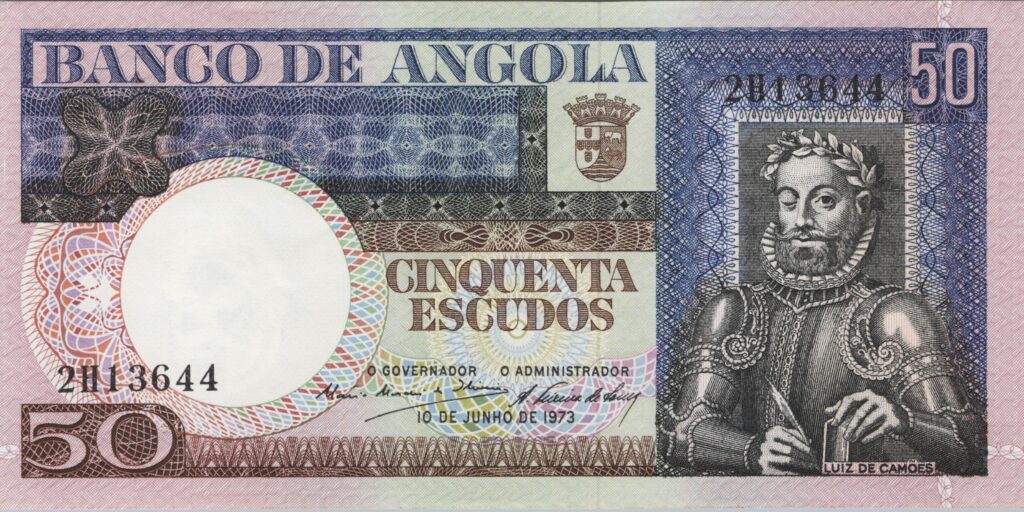 ANGOLA billet colonie portugaise de 50 Escudos 10-06-1973, Luis de Camões