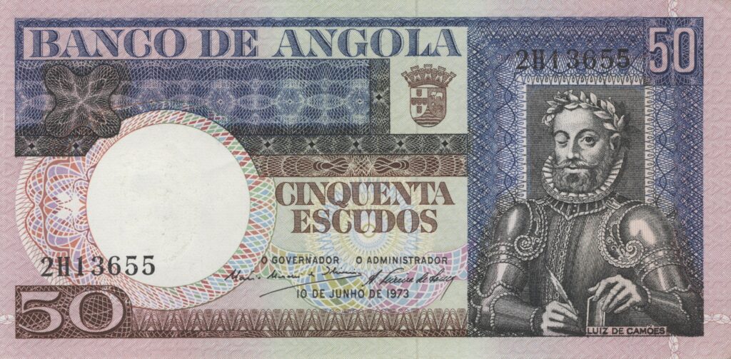 ANGOLA billet colonie portugaise de 50 Escudos 10-06-1973, Luis de Camões