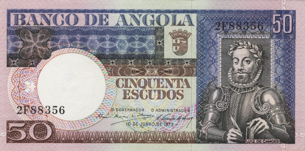 ANGOLA billet colonie portugaise de 50 Escudos 10-06-1973, Luis de Camões