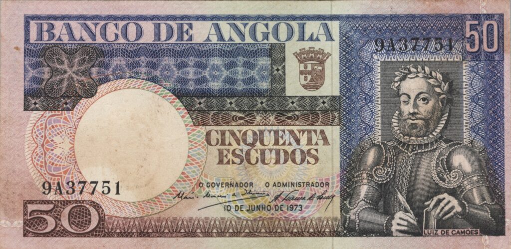 ANGOLA billet colonie portugaise de 50 Escudos 10-06-1973, Luis de Camões
