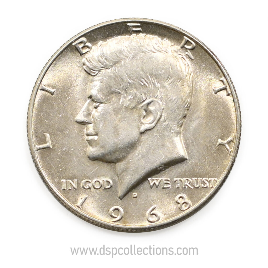 ÉTATS-UNIS, Half Dollar Argent, John F. Kennedy 1968  Denver (D)