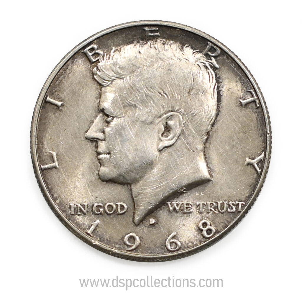 ÉTATS-UNIS, Half Dollar Argent, John F. Kennedy 1968  Denver (D)