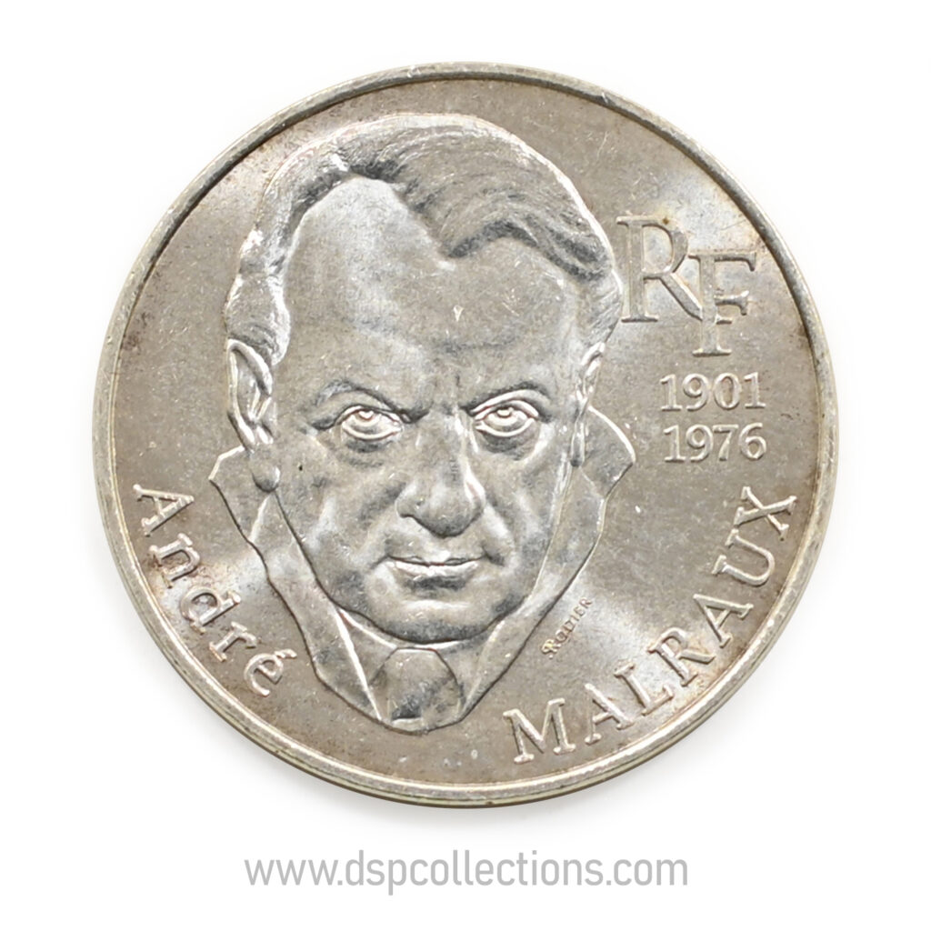 FRANCE, pièce de 100 Francs André Malraux 1997 en Argent