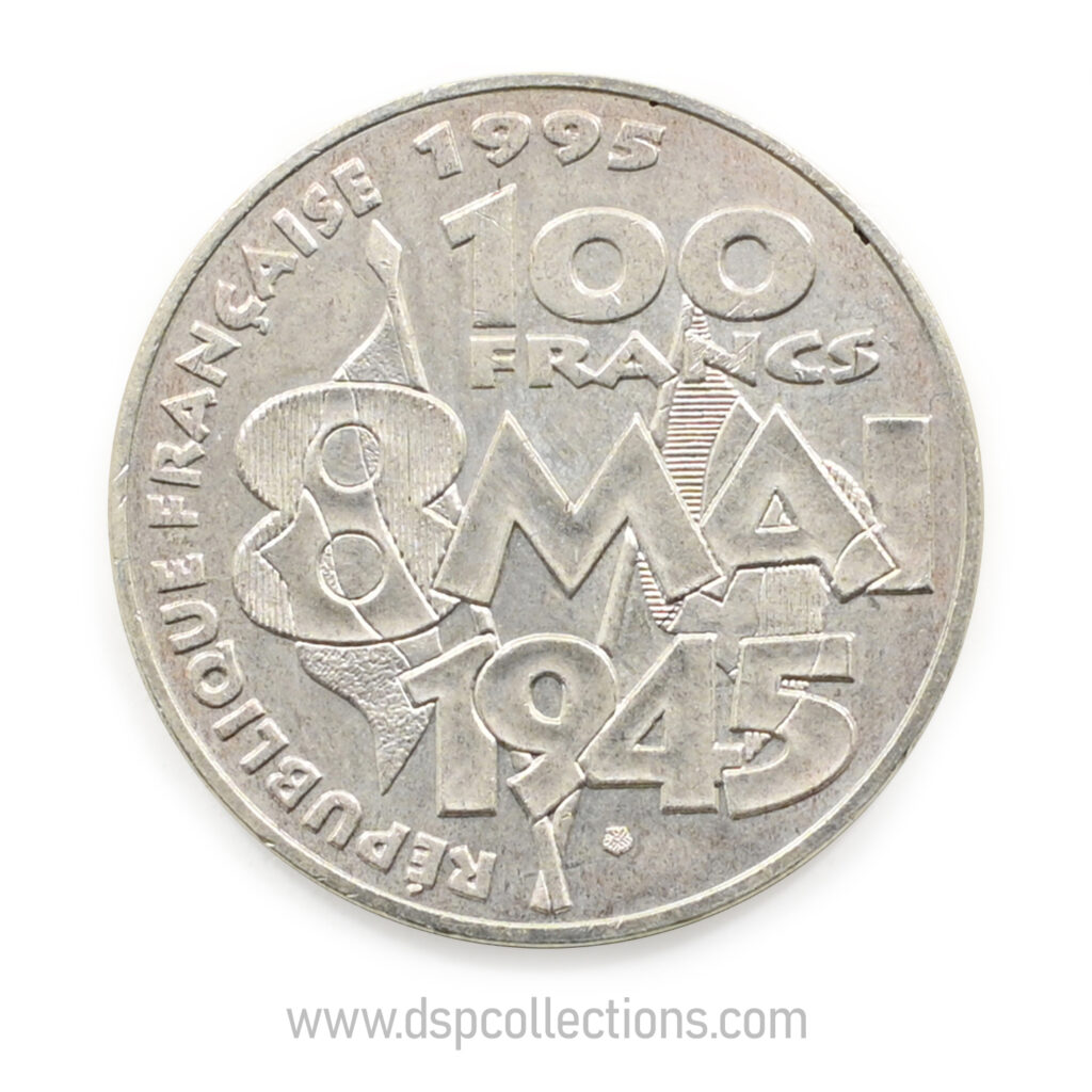 FRANCE, pièce de 100 Francs 1995, Armistice du 8 mai 1945 en Argent