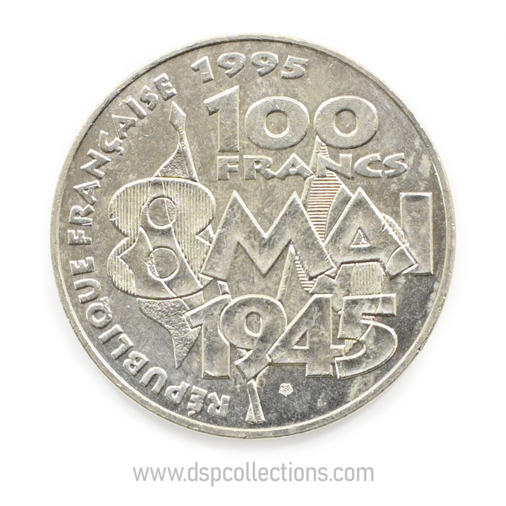 FRANCE, pièce de 100 Francs 1995, Armistice du 8 mai 1945 en Argent