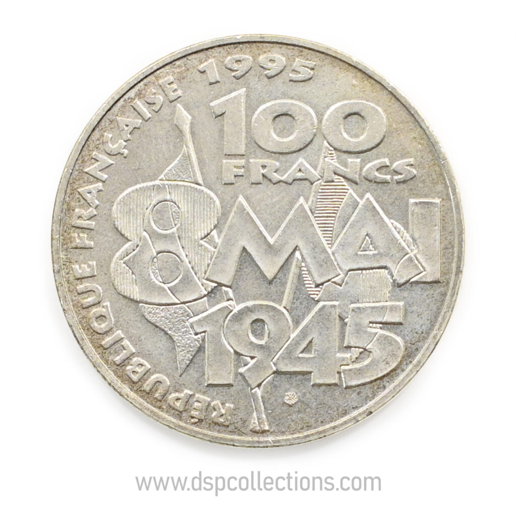 FRANCE, pièce de 100 Francs 1995, Armistice du 8 mai 1945 en Argent