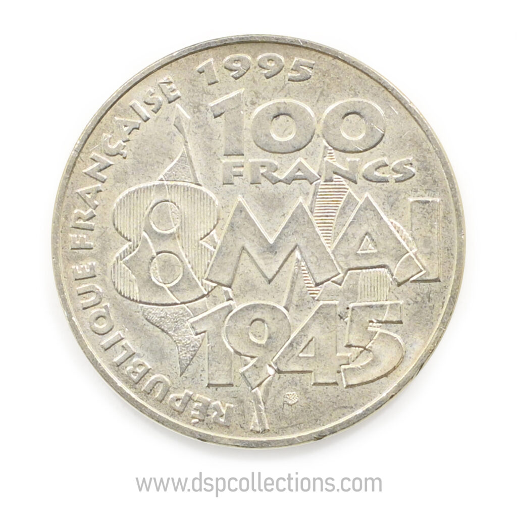 FRANCE, pièce de 100 Francs 1995, Armistice du 8 mai 1945 en Argent