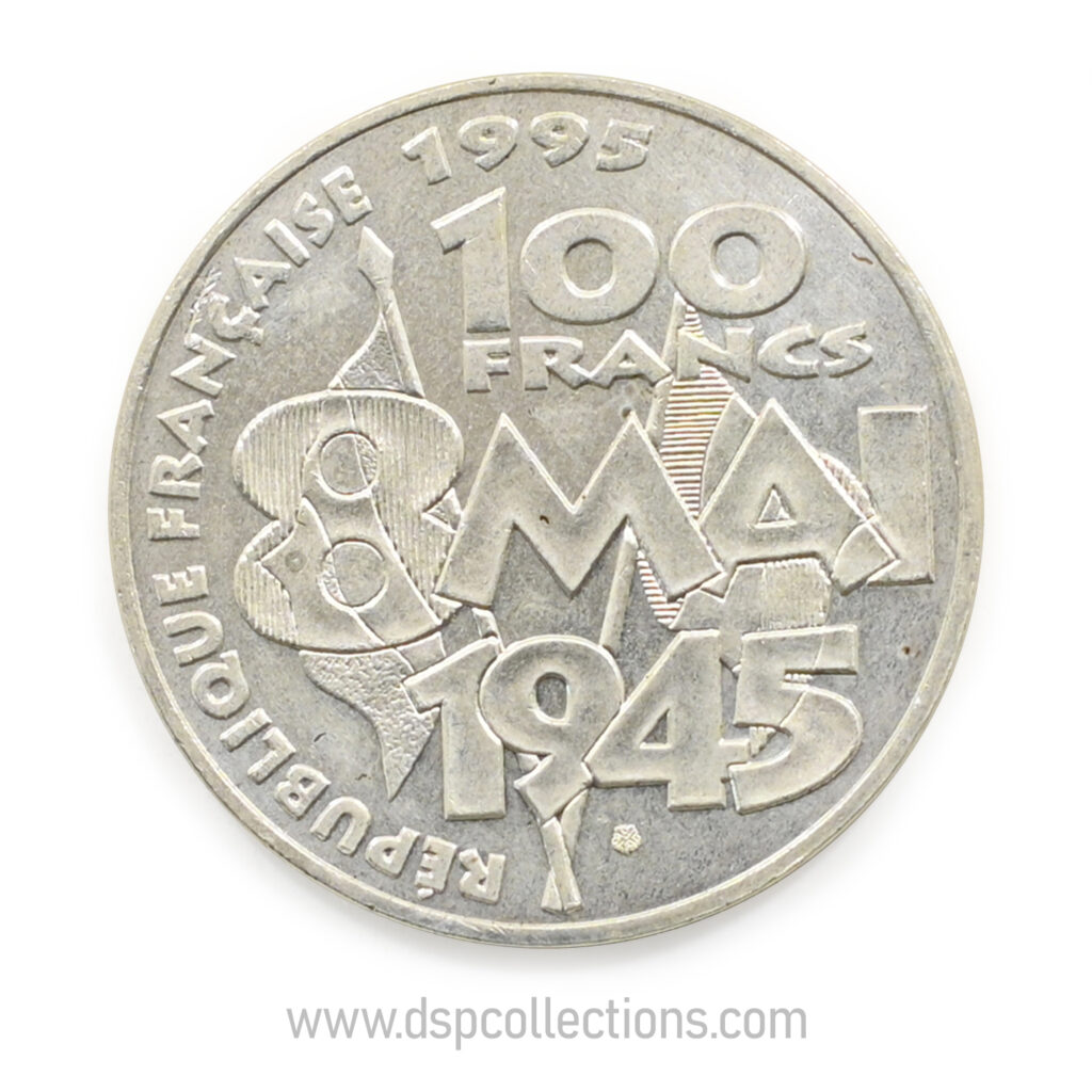 FRANCE, pièce de 100 Francs 1995, Armistice du 8 mai 1945 en Argent