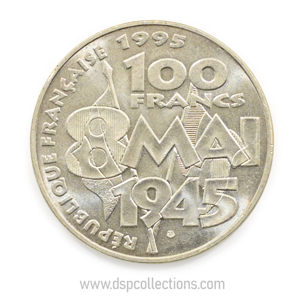 FRANCE, pièce de 100 Francs 1995, Armistice du 8 mai 1945 en Argent