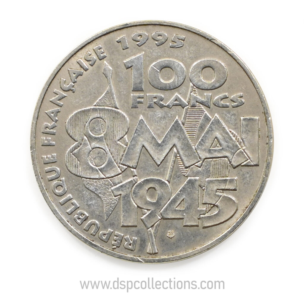 FRANCE, pièce de 100 Francs 1995, Armistice du 8 mai 1945 en Argent