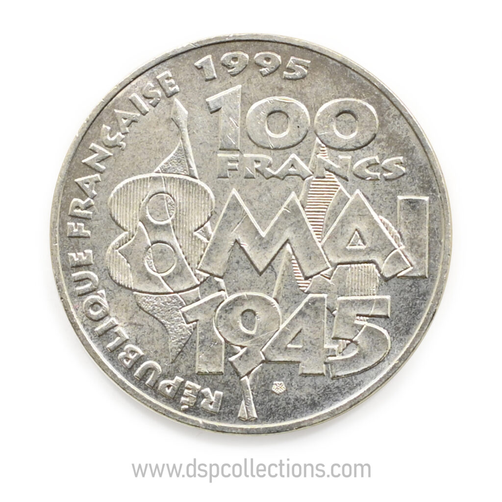 FRANCE, pièce de 100 Francs 1995, Armistice du 8 mai 1945 en Argent