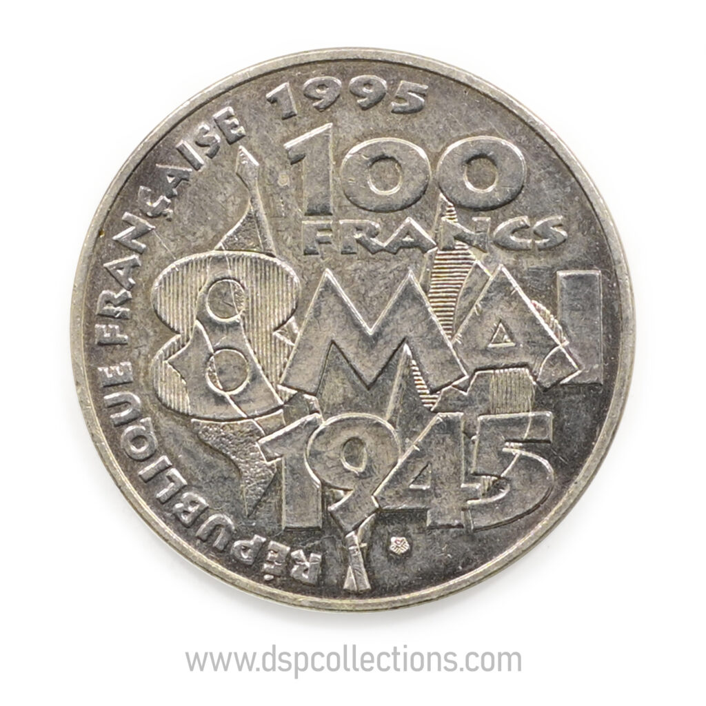 FRANCE, pièce de 100 Francs 1995, Armistice du 8 mai 1945 en Argent