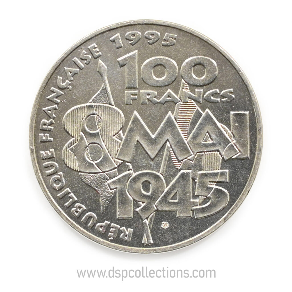 FRANCE, pièce de 100 Francs 1995, Armistice du 8 mai 1945 en Argent