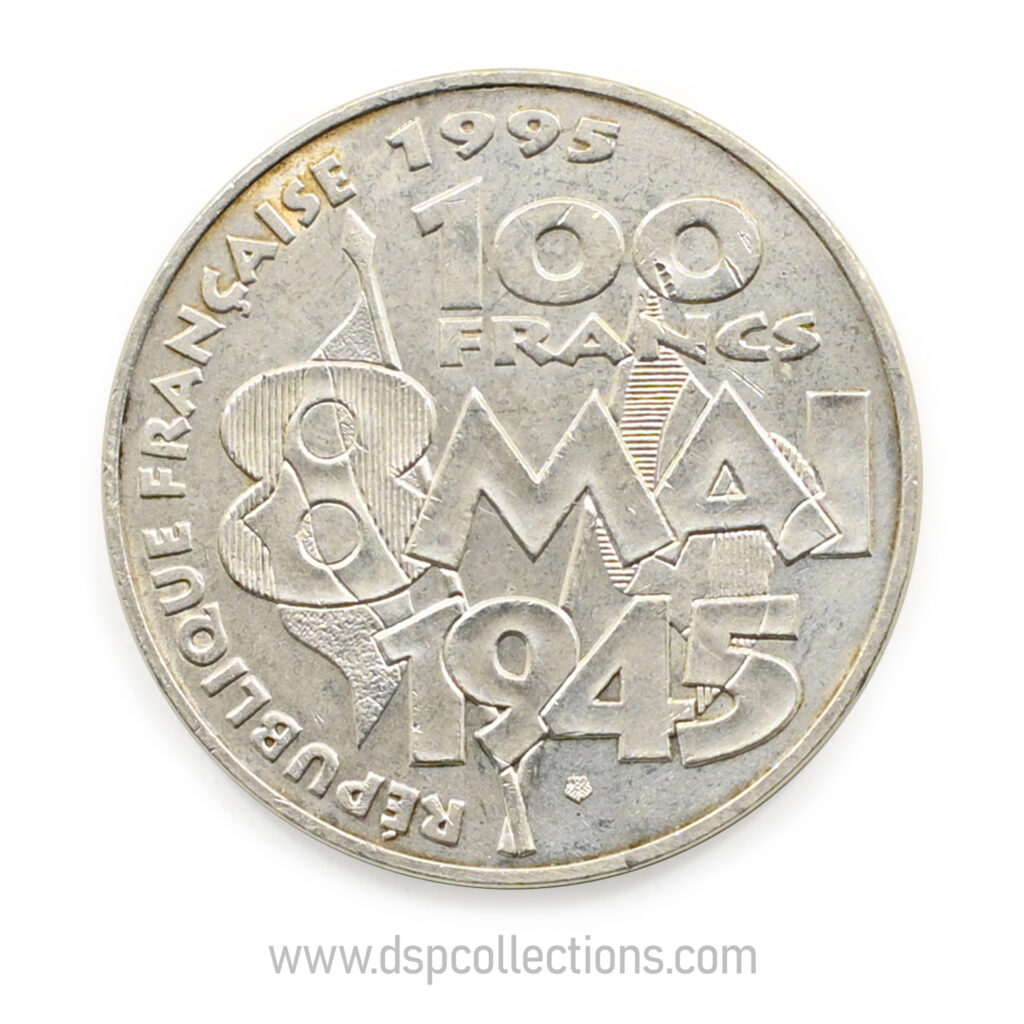 FRANCE, pièce de 100 Francs 1995, Armistice du 8 mai 1945 en Argent