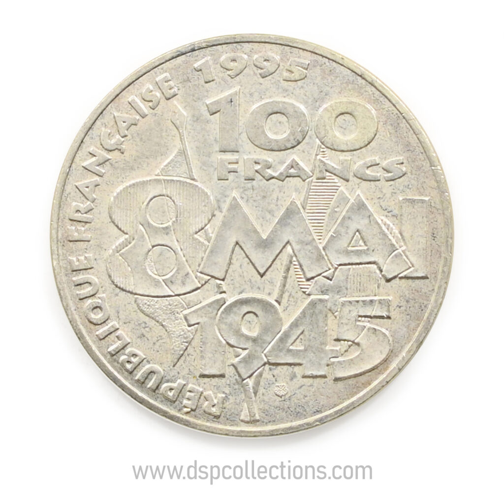 FRANCE, pièce de 100 Francs 1995, Armistice du 8 mai 1945 en Argent