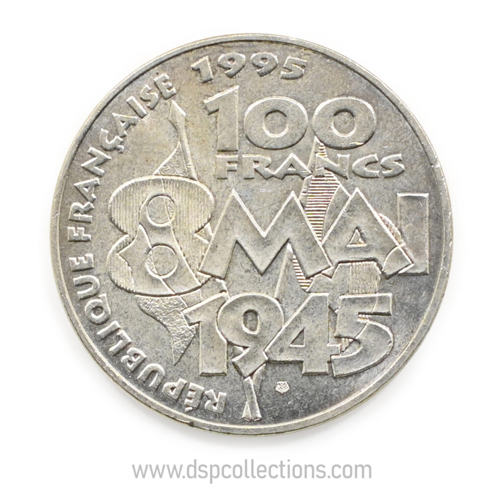 FRANCE, pièce de 100 Francs 1995, Armistice du 8 mai 1945 en Argent