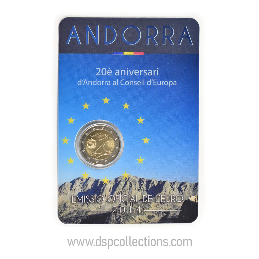 ANDORRE, pièce de 2 Euros 2014, 20ème Anniversaire Conseil de l'Europe