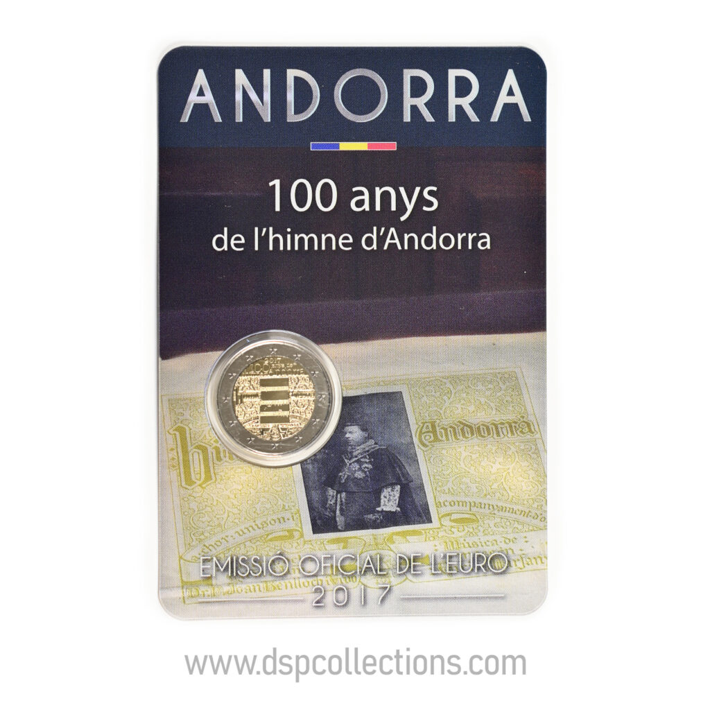 ANDORRE, pièce de 2 Euros 2017, 100 Ans de l'Hymne d'Andorre