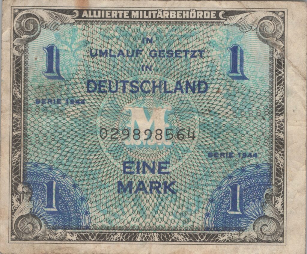 ALLEMAGNE billet occupation alliée de 1 Mark 1945