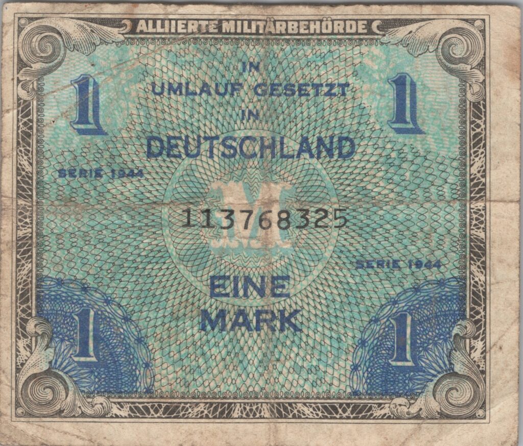 ALLEMAGNE billet occupation alliée de 1 Mark 1946
