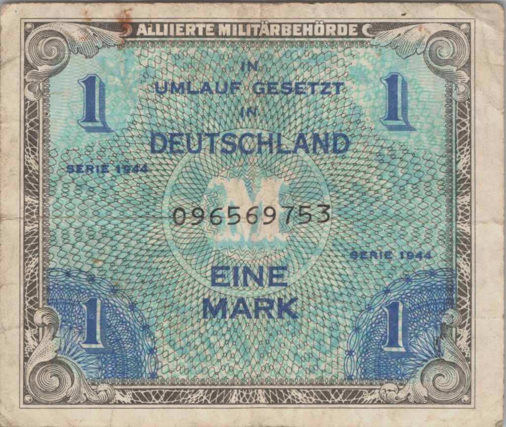 ALLEMAGNE billet occupation alliée de 1 Mark 1947