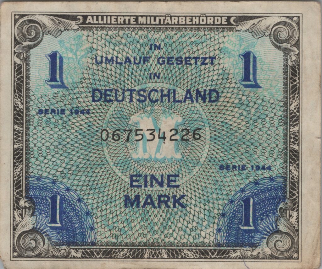 ALLEMAGNE billet occupation alliée de 1 Mark 1948