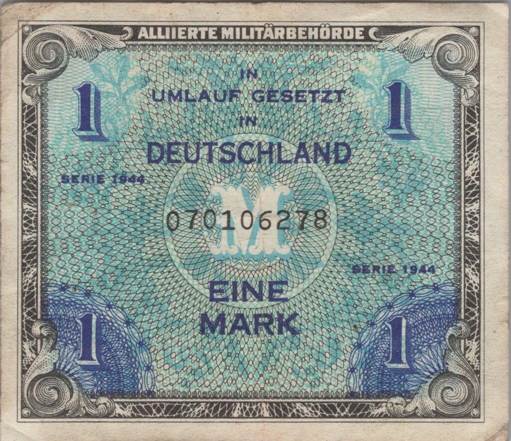 ALLEMAGNE billet occupation alliée de 1 Mark 1949