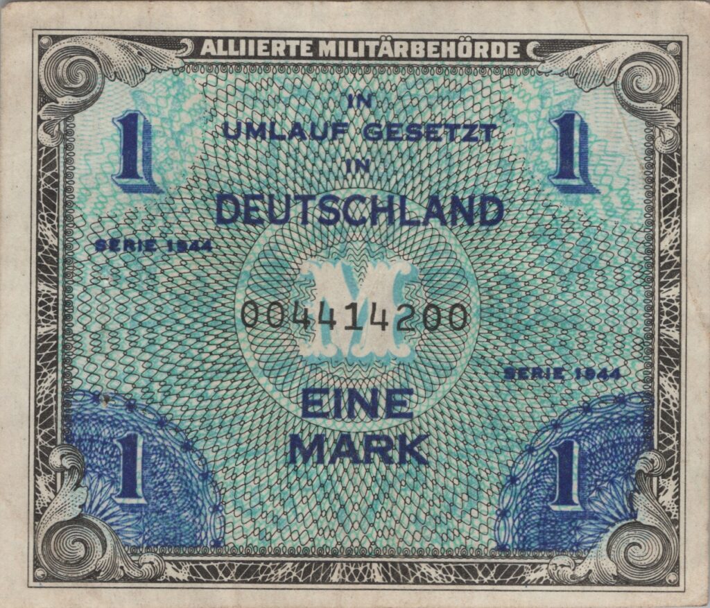 ALLEMAGNE billet occupation alliée de 1 Mark 1950