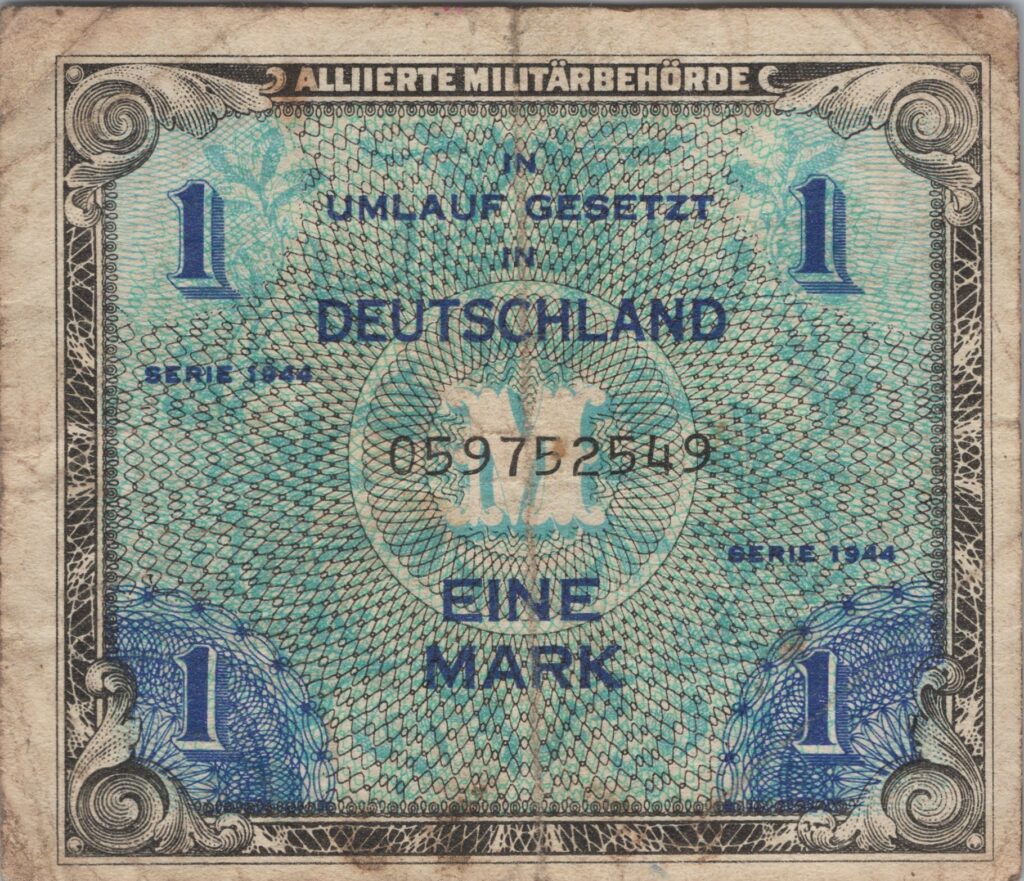 ALLEMAGNE billet occupation alliée de 1 Mark 1951
