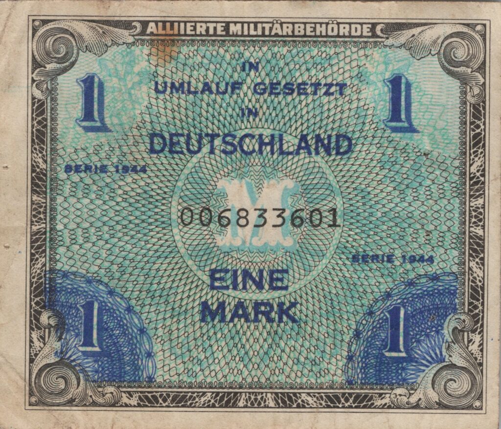 ALLEMAGNE billet occupation alliée de 1 Mark 1953