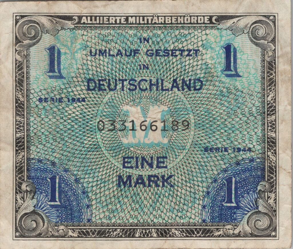 ALLEMAGNE billet occupation alliée de 1 Mark 1954