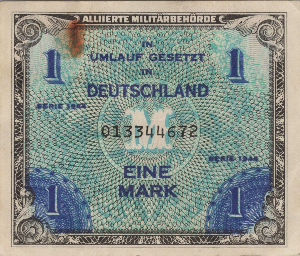 ALLEMAGNE billet occupation alliée de 1 Mark 1955