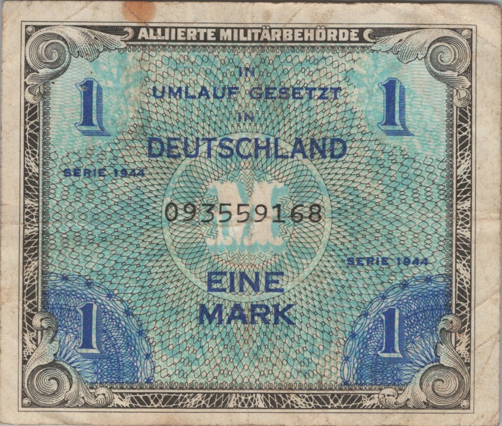 ALLEMAGNE billet occupation alliée de 1 Mark 1956
