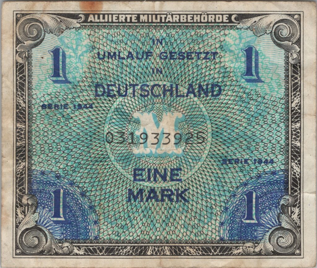 ALLEMAGNE billet occupation alliée de 1 Mark 1959