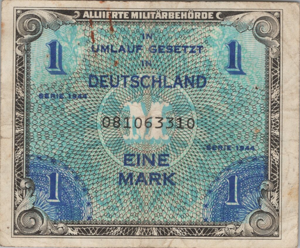 ALLEMAGNE billet occupation alliée de 1 Mark 1960
