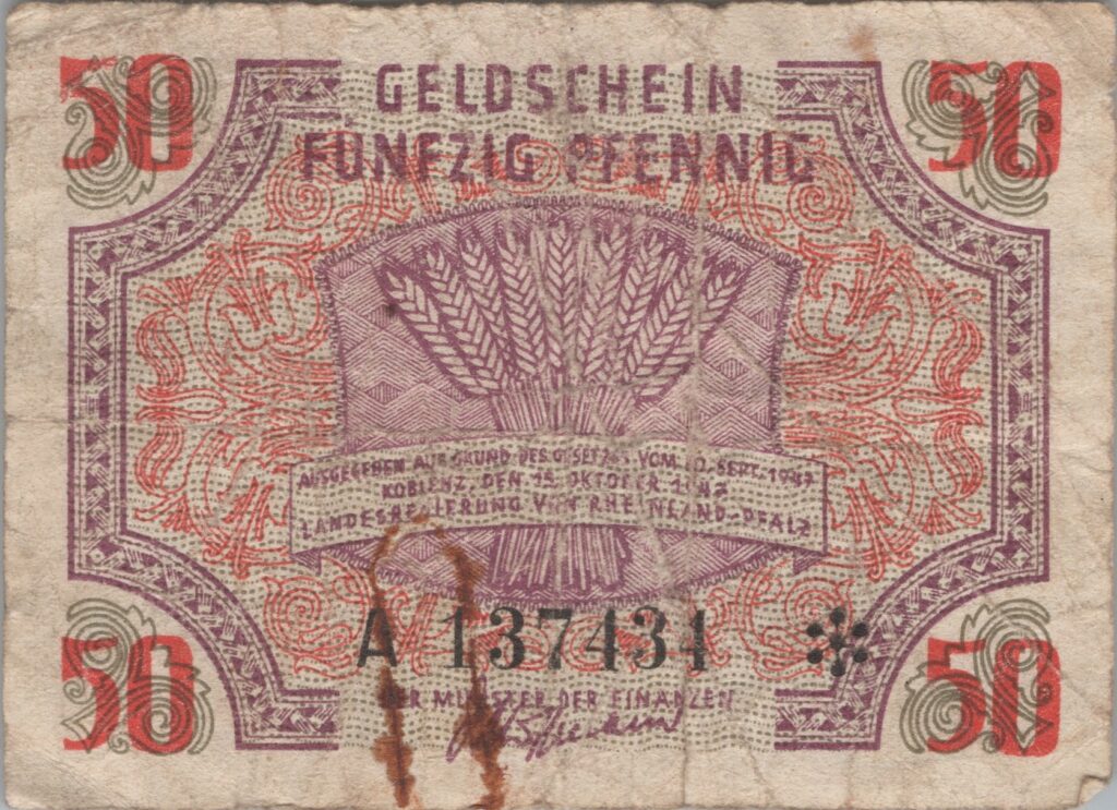 ALLEMAGNE billet de 50 pfennigs 1947 Rhénanie-Palatinat, Occupation française