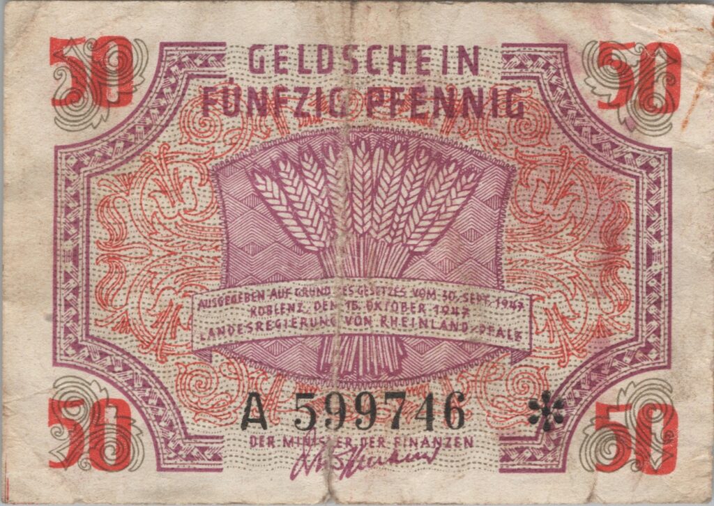 ALLEMAGNE billet de 50 pfennigs 1947 Rhénanie-Palatinat, Occupation française
