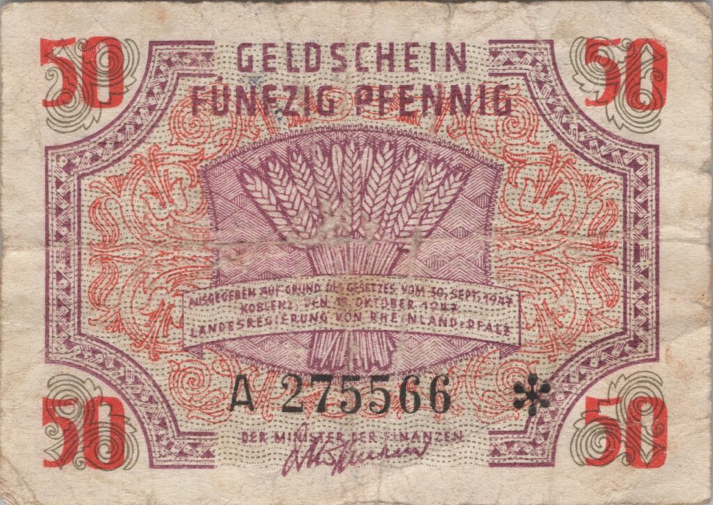ALLEMAGNE billet de 50 pfennigs 1947 Rhénanie-Palatinat, Occupation française