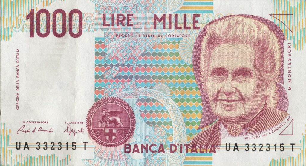 ITALIE billet de 1.000 Lire ND (1990), Maria Montessori