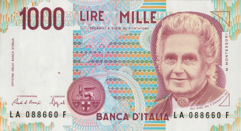 ITALIE billet de 1.000 Lire ND (1990), Maria Montessori