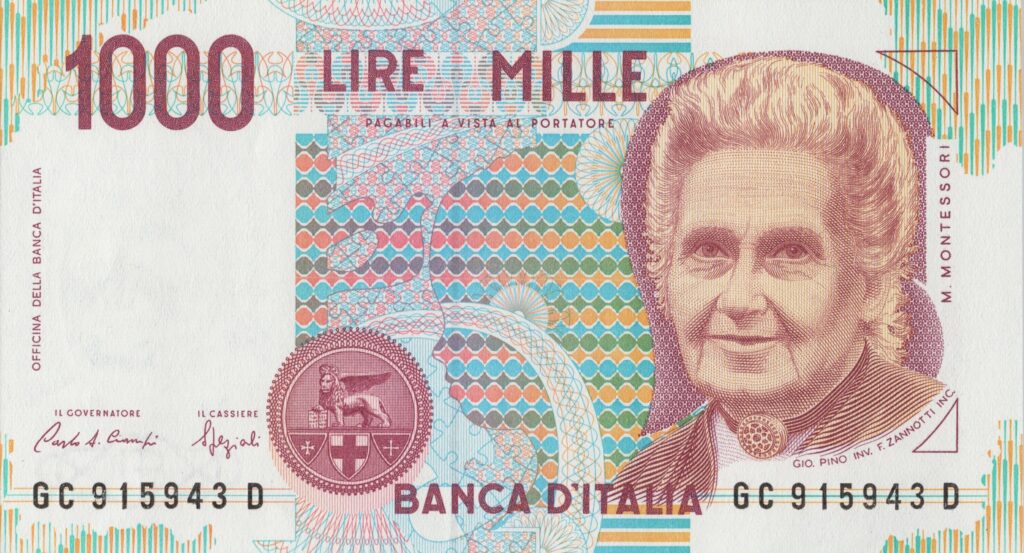 ITALIE billet de 1.000 Lire ND (1990), Maria Montessori