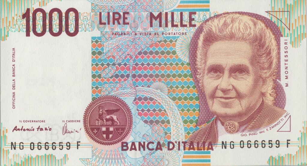 ITALIE billet de 1.000 Lire ND (1990), Maria Montessori