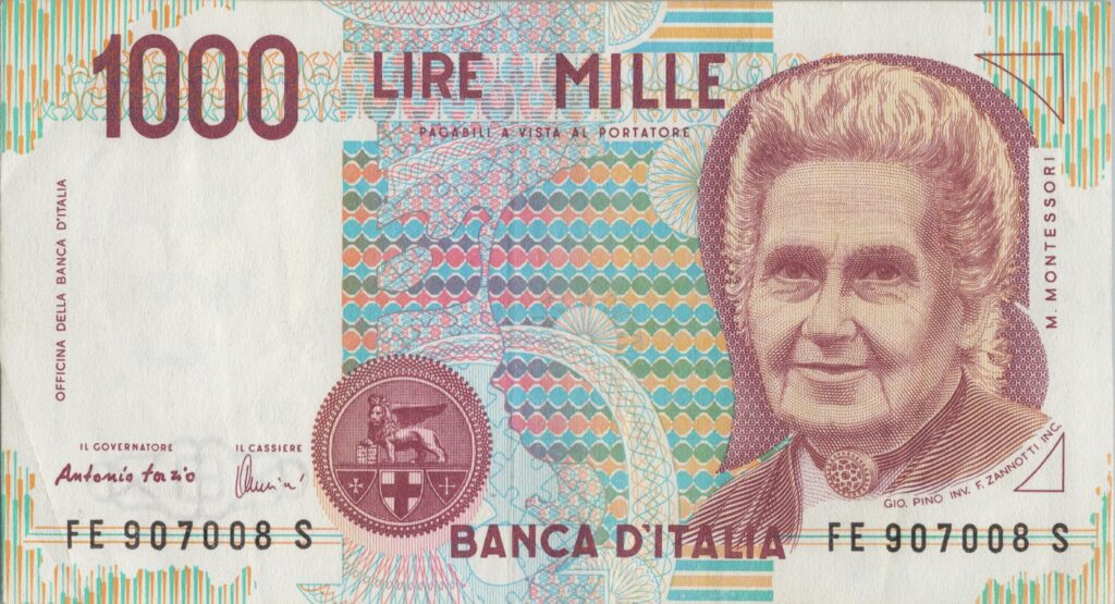 ITALIE billet de 1.000 Lire ND (1990), Maria Montessori