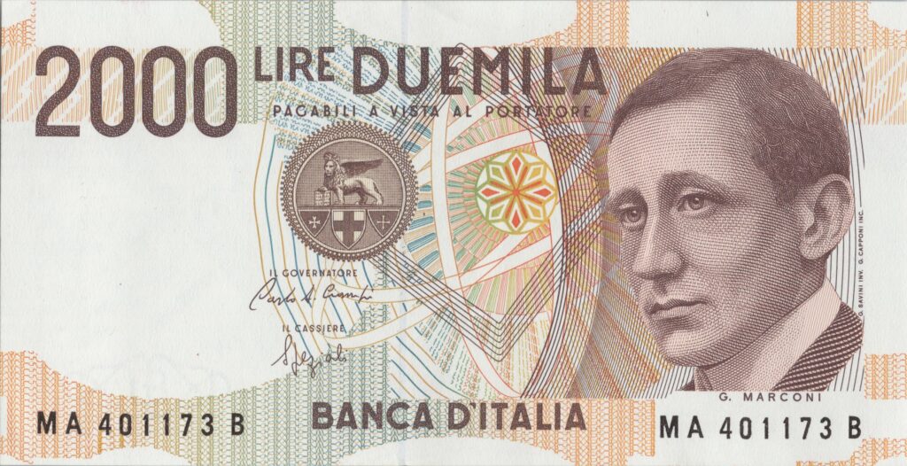 ITALIE billet de 2.000 Lire 03-10-1990, Guglielmo Marconi
