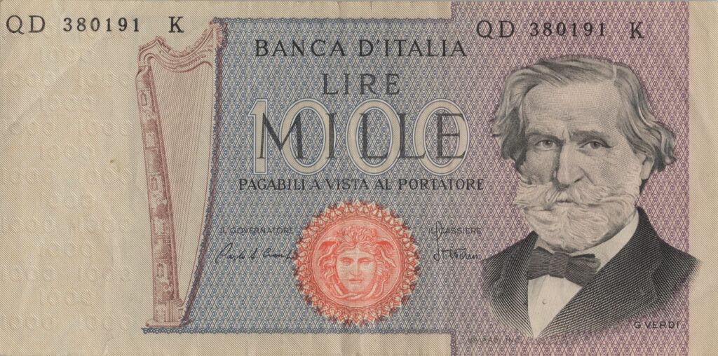 ITALIE billet de 1.000 Lire Giuseppe Verdi 06-09-1980
