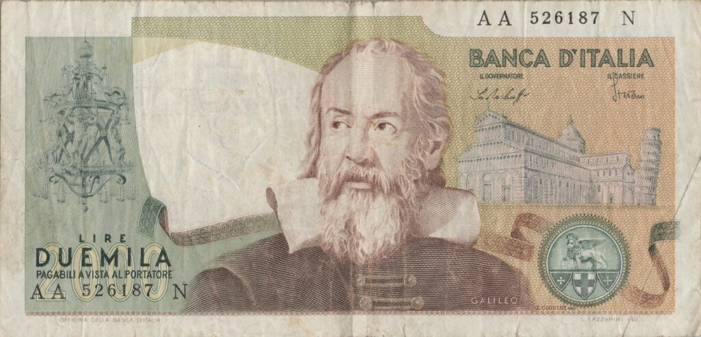 ITALIE billet de 2.000 Lire Galilée 22-10-1976