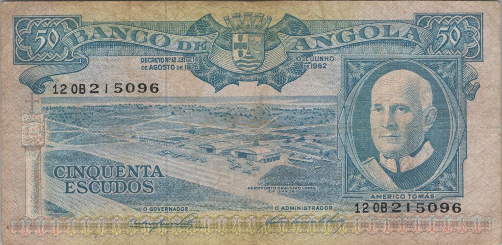 ANGOLA billet colonie portugaise de 50 Escudos 10-06-1962, Americo Tomás