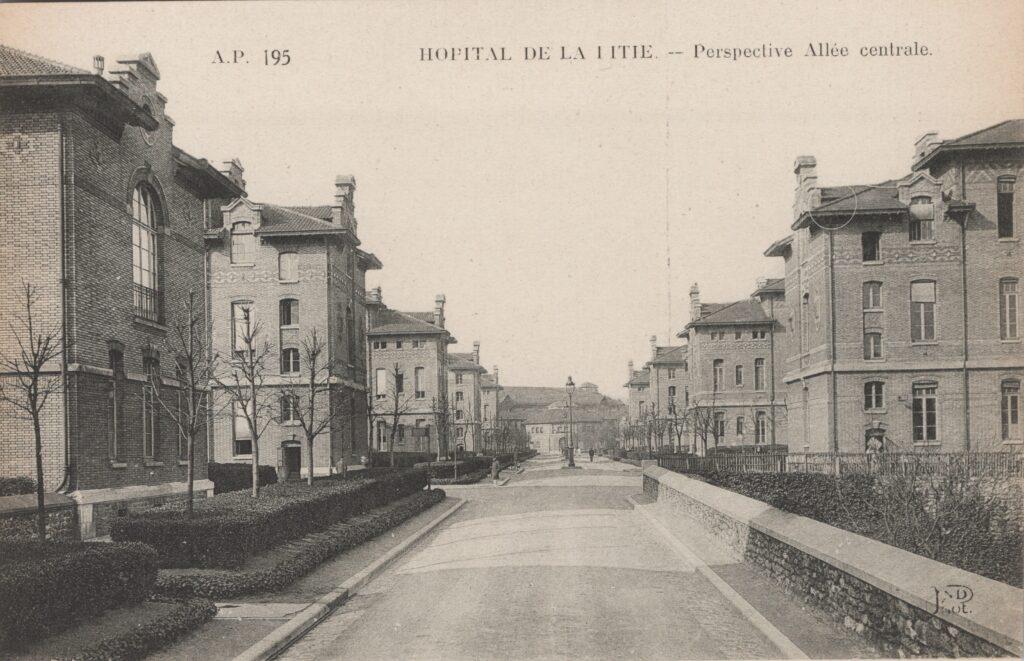 CPA PARIS, Hôpital de la Pitié, Perspective Allée centrale (75013)